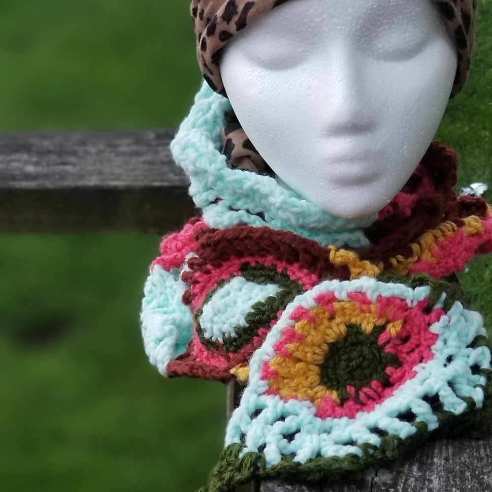 Vintage Lightweight Winter Crochet Scarf Custom